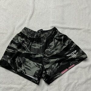 Women’s Camouflage Athletic Shorts — Black & Gray